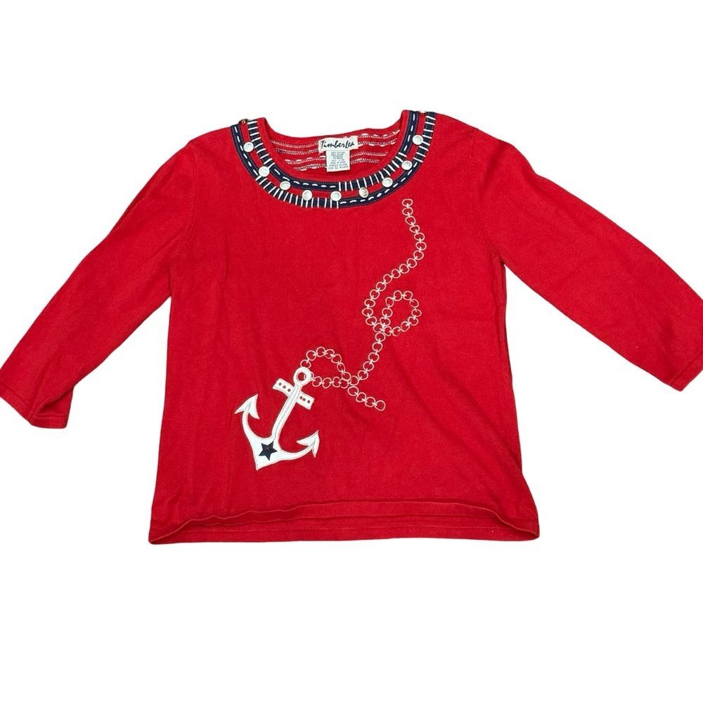 ❤️⚓️ Timberlea Women’s Nautical‎ Sweater – Size Large ⚓️❤️